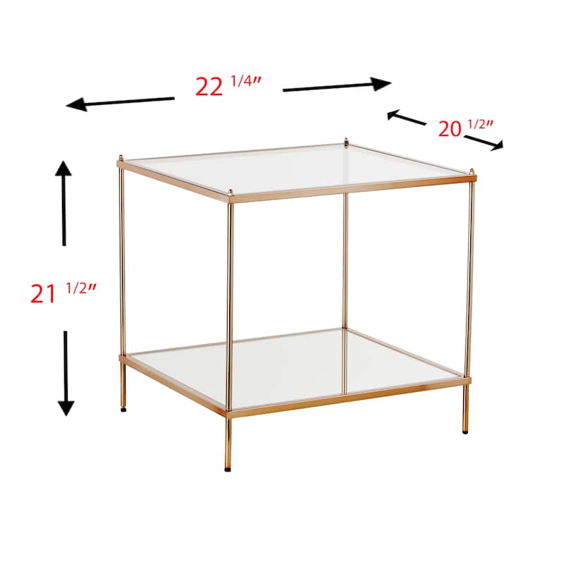 SEI Furniture Grant Glam Glass Side Table