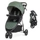 preview thumbnail 1 of 10, Evolur Breeze Stroller, Adjustable Backrest & Canopy, Compact Fold Lightweight Baby/Toddler Stroller with Storage Basket Green