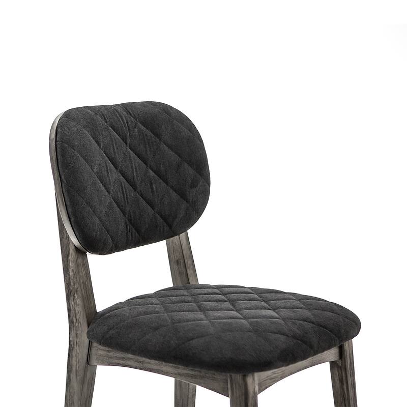 Katelyn Modern Farmhouse Gray Acacia Wood Upholstered Dining Chairs - Set of 2