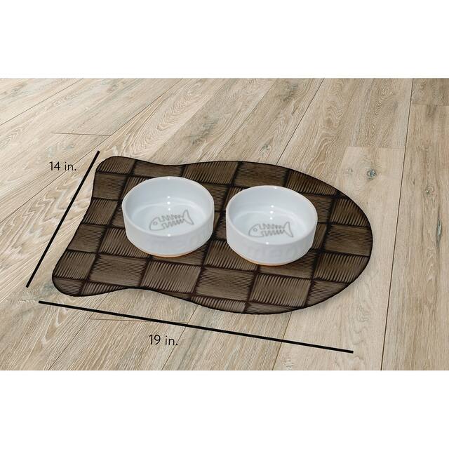 Basketweave Pet Feeding Mat for Dogs and Cats