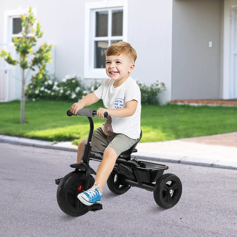 Costway Toddler Tricycle, 7 in 1 Push Trike with Adjustable Canopy