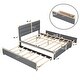 preview thumbnail 4 of 30, Queen Upholstered Platform Bed with Twin Trundle and Storage Drawers