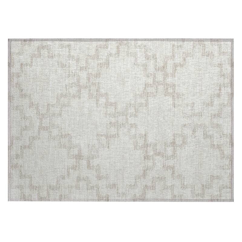Machine Washable Indoor/ Outdoor Chantille Geo Trellis Rug