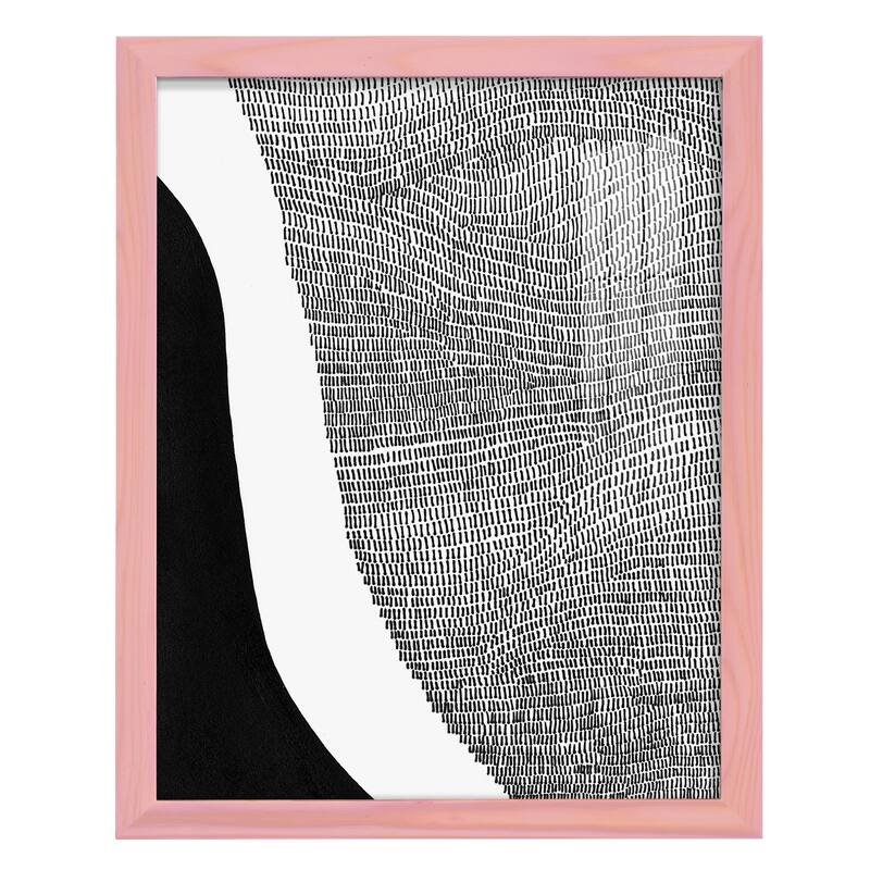 Black & White Abstract I -Framed Print w/glass-Cherry Red