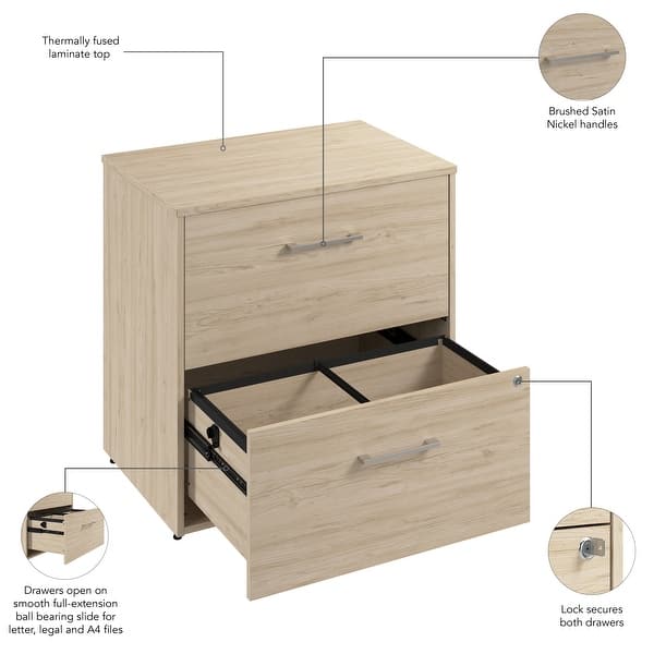 dimension image slide 1 of 4, Hustle 2 Drawer Lateral File Cabinet by Bush Business Furniture