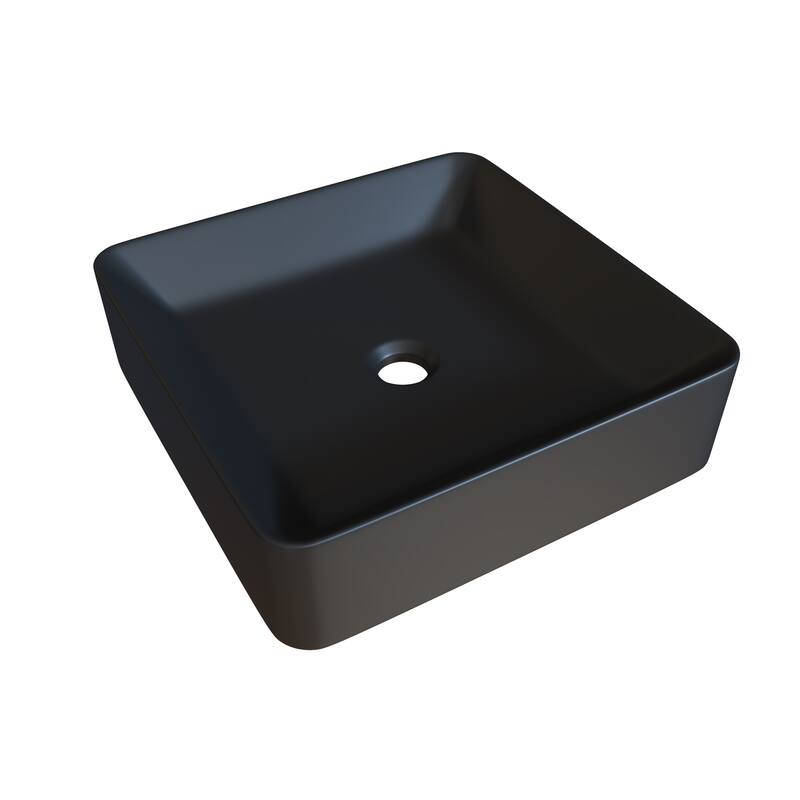 Alula Bench Mount Ceramic Square Vessel Bathroom Sink