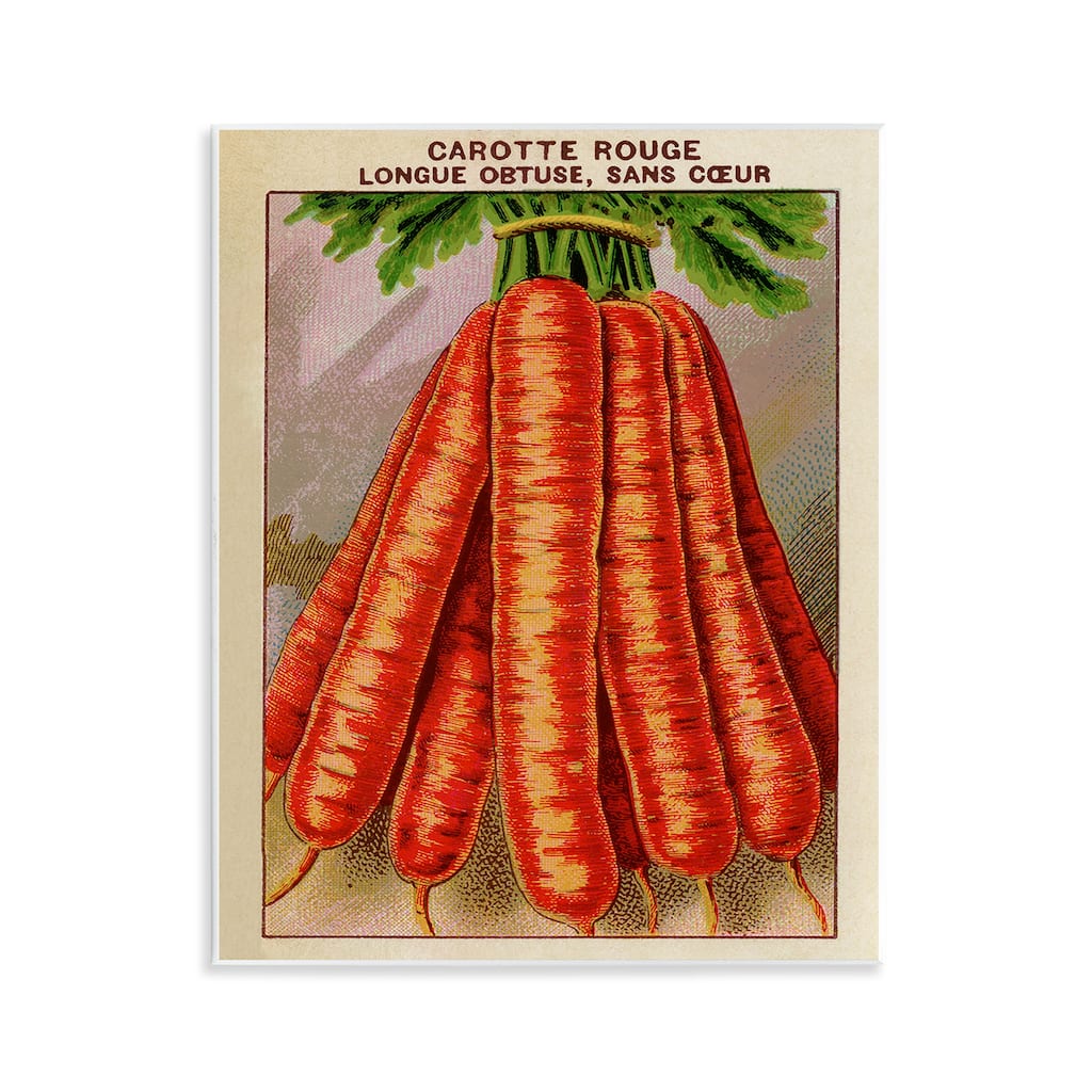 Stupell Country Vintage Carrots Wall Plaque Art Design By Lil' Rue