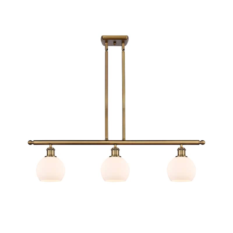 Innovations Lighting 516-3I-9-36 Athens Linear Athens 3 Light 36" Wide - Brushed Brass / Matte White