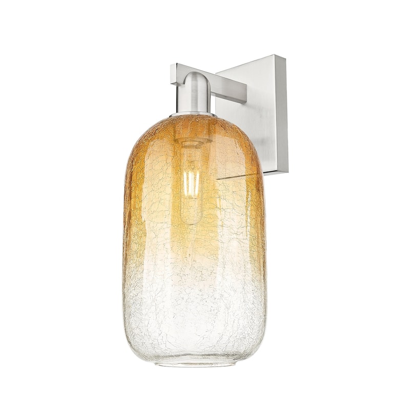 Innovations Lighting 716-1W-17-7 Brookhaven Cloche Sconce Brookhaven - Brushed Satin Nickel / Amber