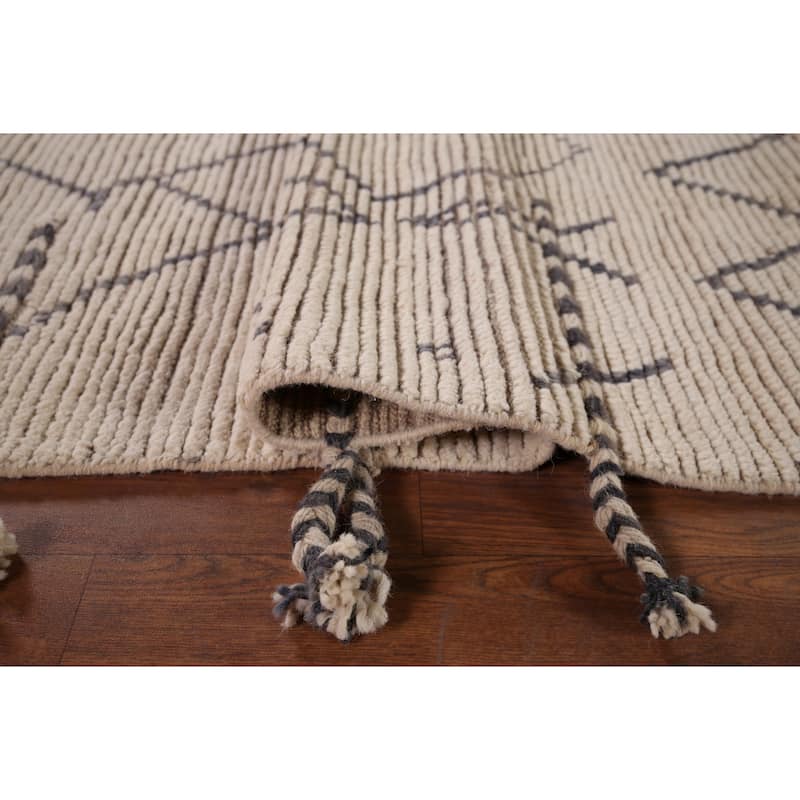 Earth Tone Moroccan Area Rug Handmade Wool Carpet - 8'3" x 10'2"