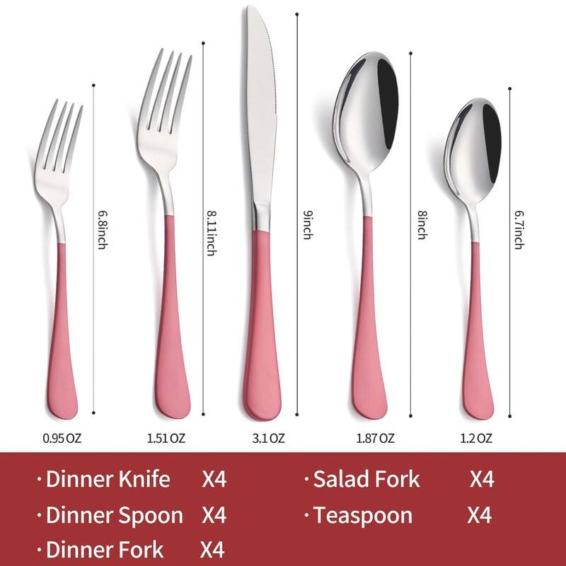 20 Piece 18/0 Stainless Steel Flatware Cutlery Set Service for 4,Mirror Finish