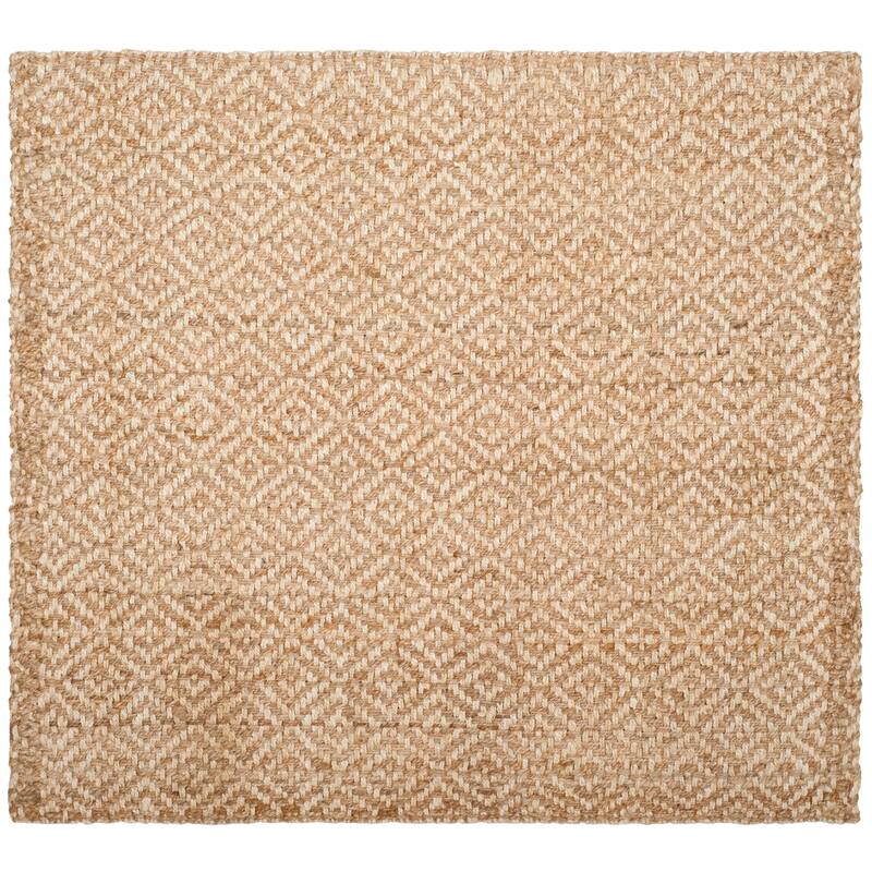 SAFAVIEH Handmade Natural Fiber Adelyn Diamond Trellis Jute Rug - 6' Square - Ivory/Natural
