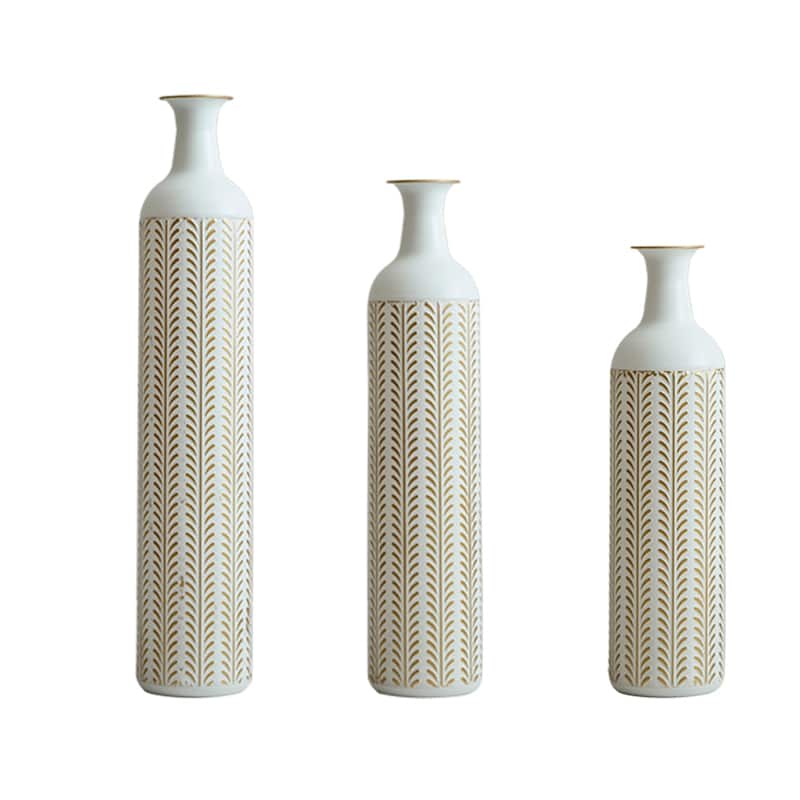 Modern Decoration Floor Metal Vase with Glazed (Set of 3)