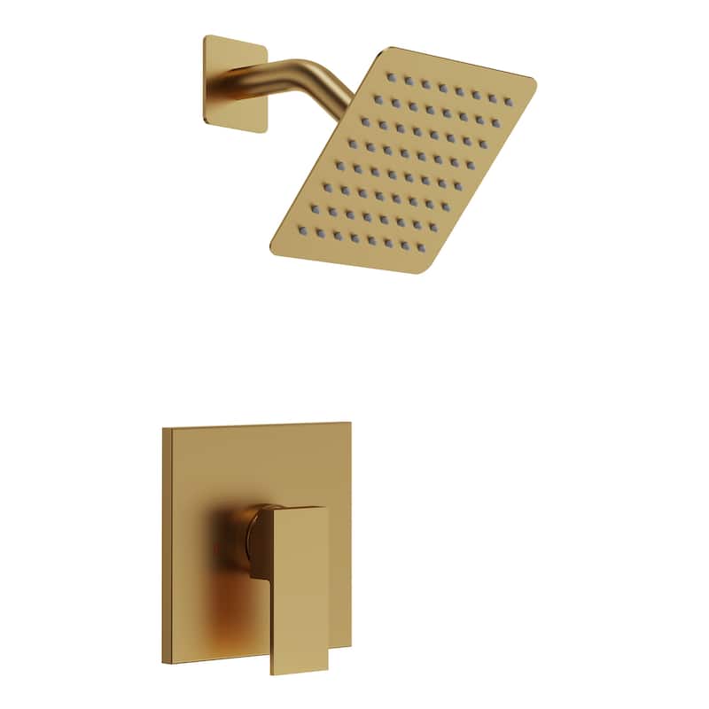 Stainless Steel Rainfall Shower Head, Single-Function Shower Faucet with Pressure-Balanced Valve