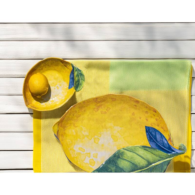 Abode Homewares Lemon Orchard Melamine Lemon Shape Bowl - Yellow - 8" - Set of 6