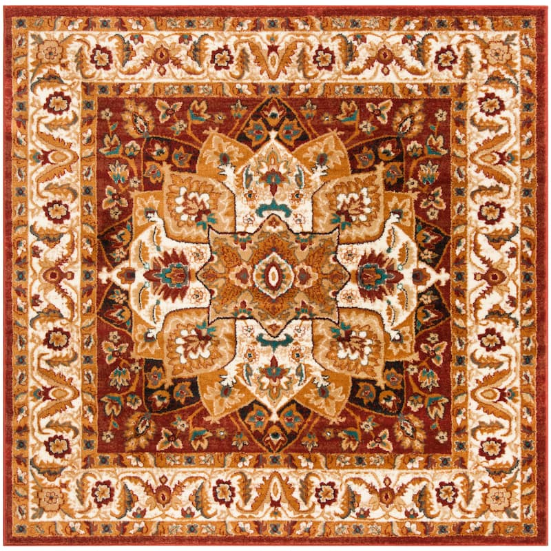 SAFAVIEH Summit Soini Traditional Oriental Rug - 6'7" Square - Red/Ivory