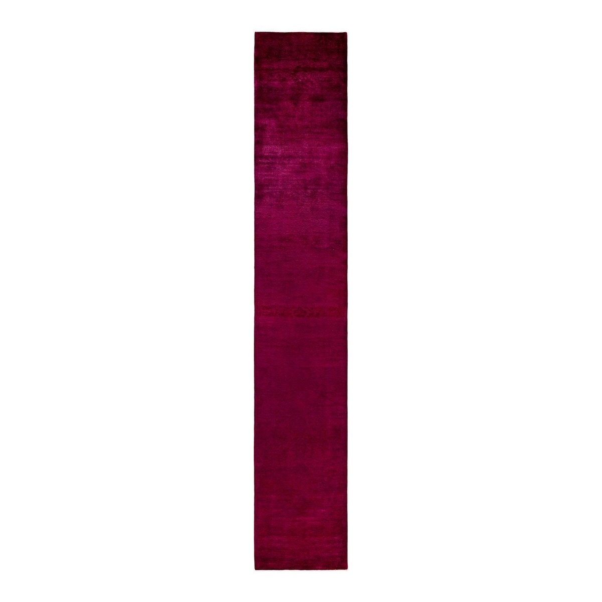 Overton Hand Knotted Wool Vintage Inspired Modern Contemporary Overdyed Pink Runner Rug - 2' 7" x 16' 1"