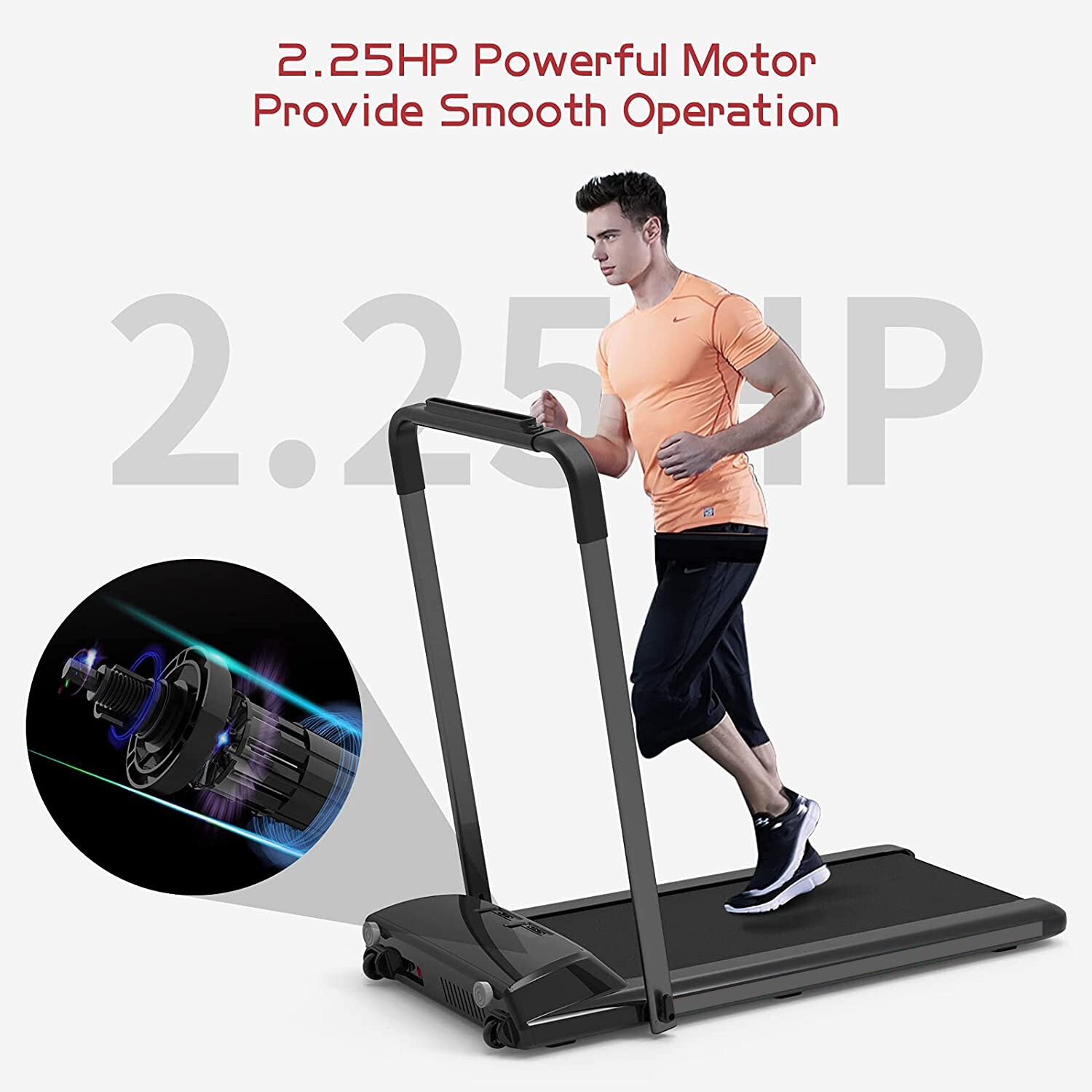 in Folding Treadmill with Remote Control and LED Display, - Main Image