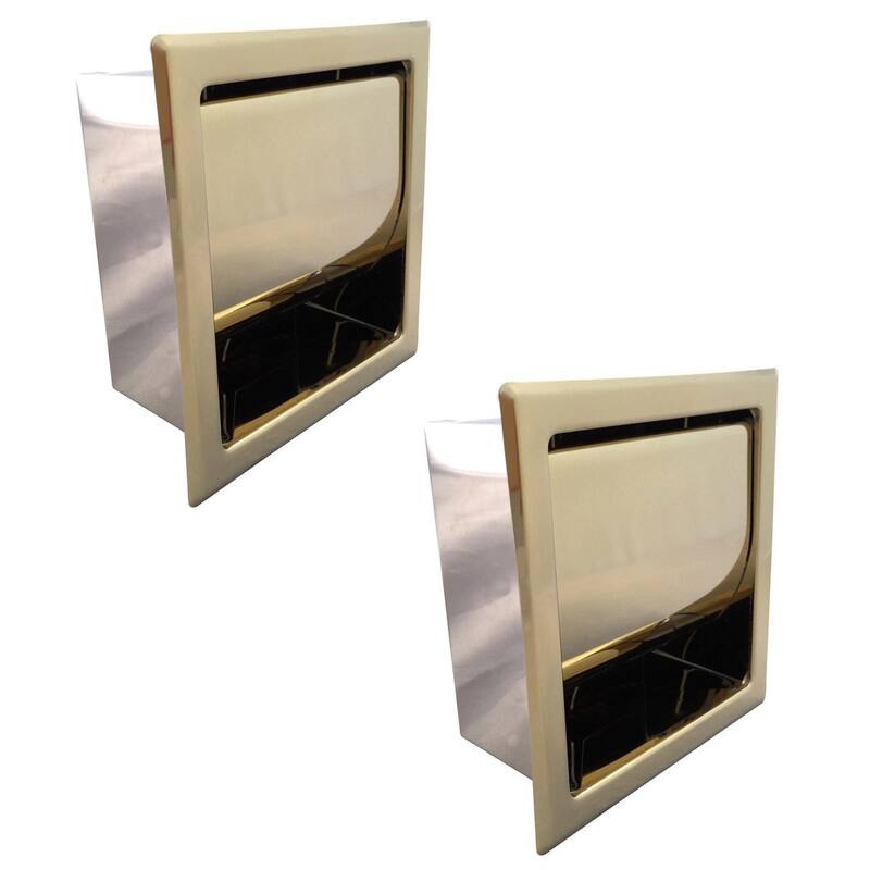 Recessed Toilet Paper Tissue Holder Gold Stainless Steel (Set of 2) Renovators Supply