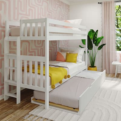 Max and Lily Twin over Twin Bunk Bed with Ladder on End and Trundle