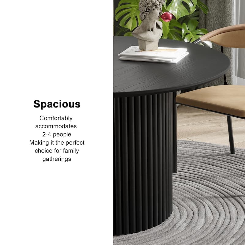 Solid Wood 46'' Round Dining Table for 4 People Nordic style - 46*30