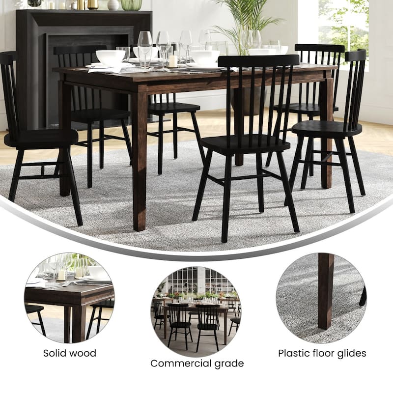 Classic Wood Dining Table with Offset Tapered Legs