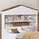 preview thumbnail 19 of 28, House-Shaped Twin Bed with Headboard Shelf & Storage Drawers, Wooden Frame, Pink