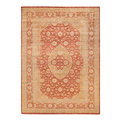 Overton Hand Knotted Wool Vintage Inspired Traditional Mogul Orange Area Rug - 8 x 10