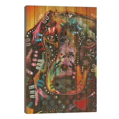 Brilliant Dachshund Print On Wood by Dean Russo - Multi-Color