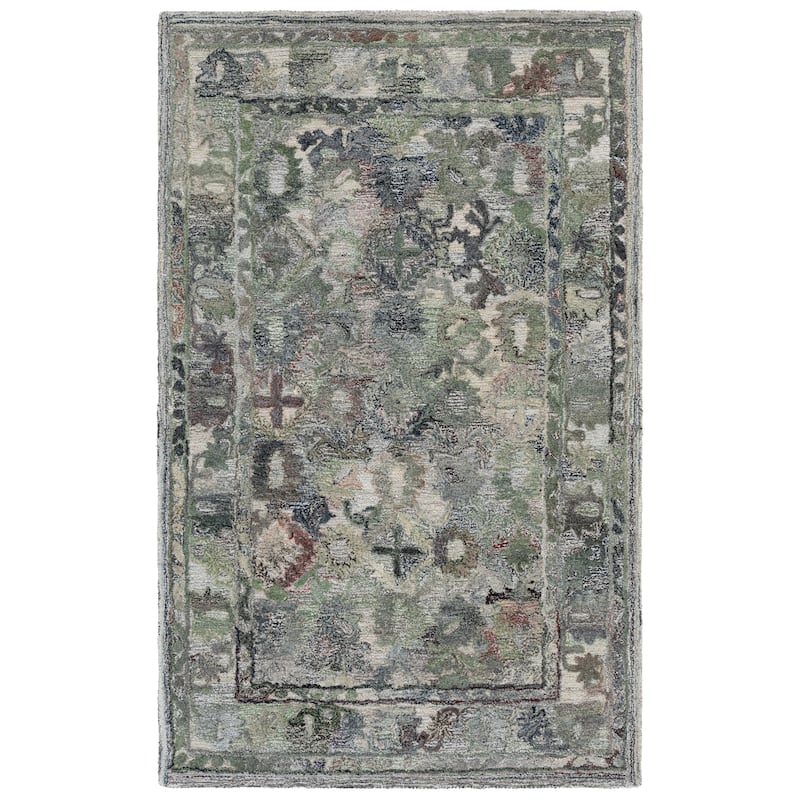 SAFAVIEH Handmade Marquee Lazarina Rug - 4' x 6' - Green/Beige