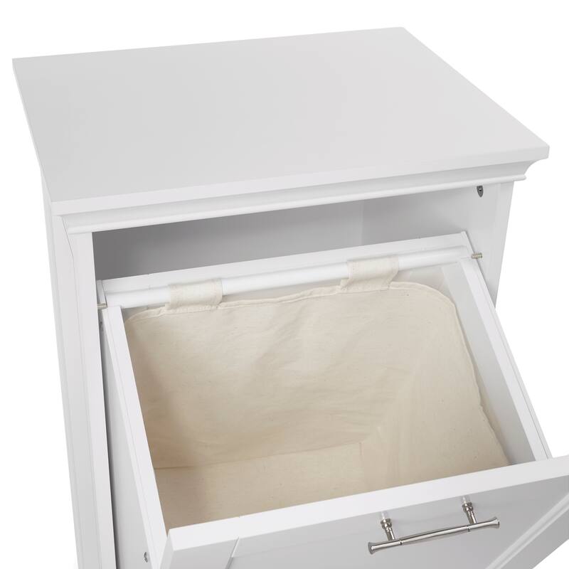 Somerset Tilt-Out Laundry Hamper, White