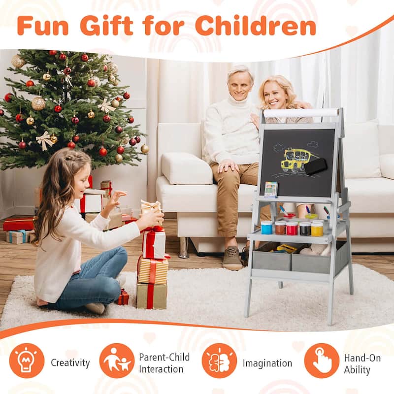 3 in 1 Easel Double-Sided Standing Easel w/ Magnetic Whiteboard