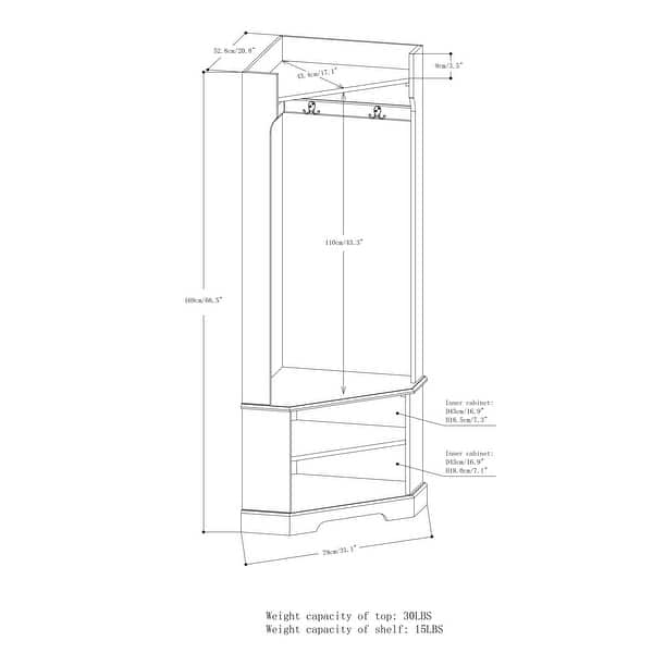 Corner Hall Tree with Storage Shelves and 4 Hooks Bed Bath & Beyond