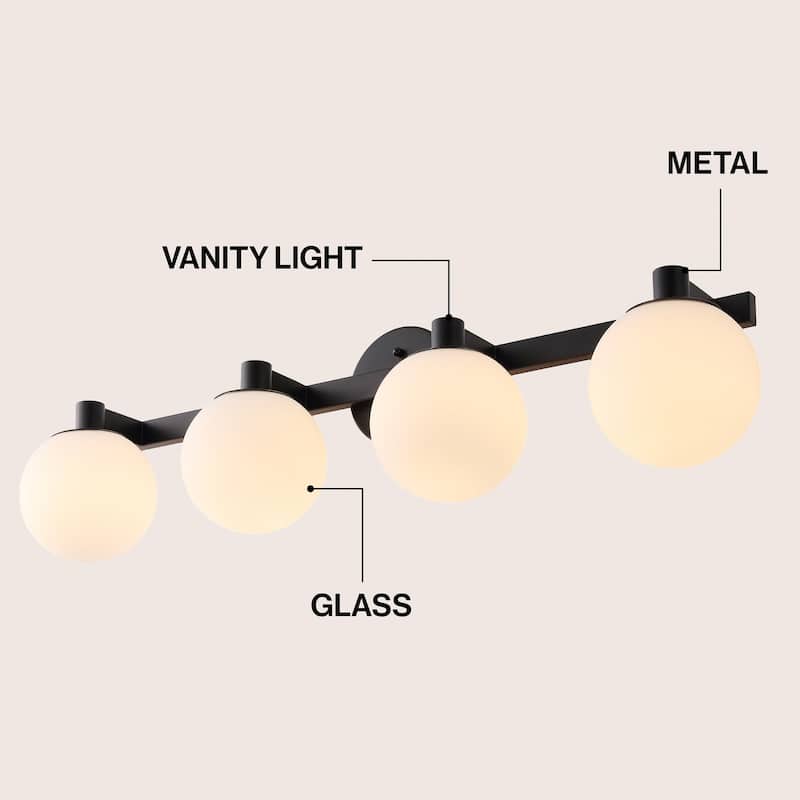 Cecil Globe Metal/Frosted Glass LED Vanity, by JONATHAN Y