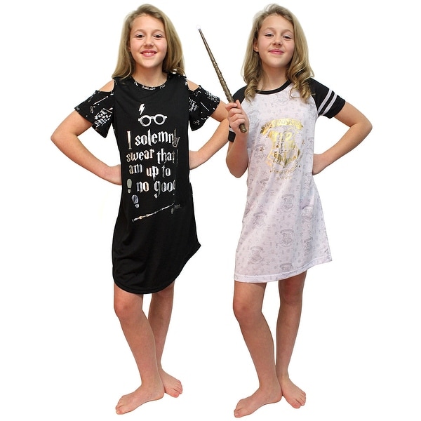 Harry Potter Intimo Big Girls I Solemnly Swear Shoulder Cut Out Nightgown