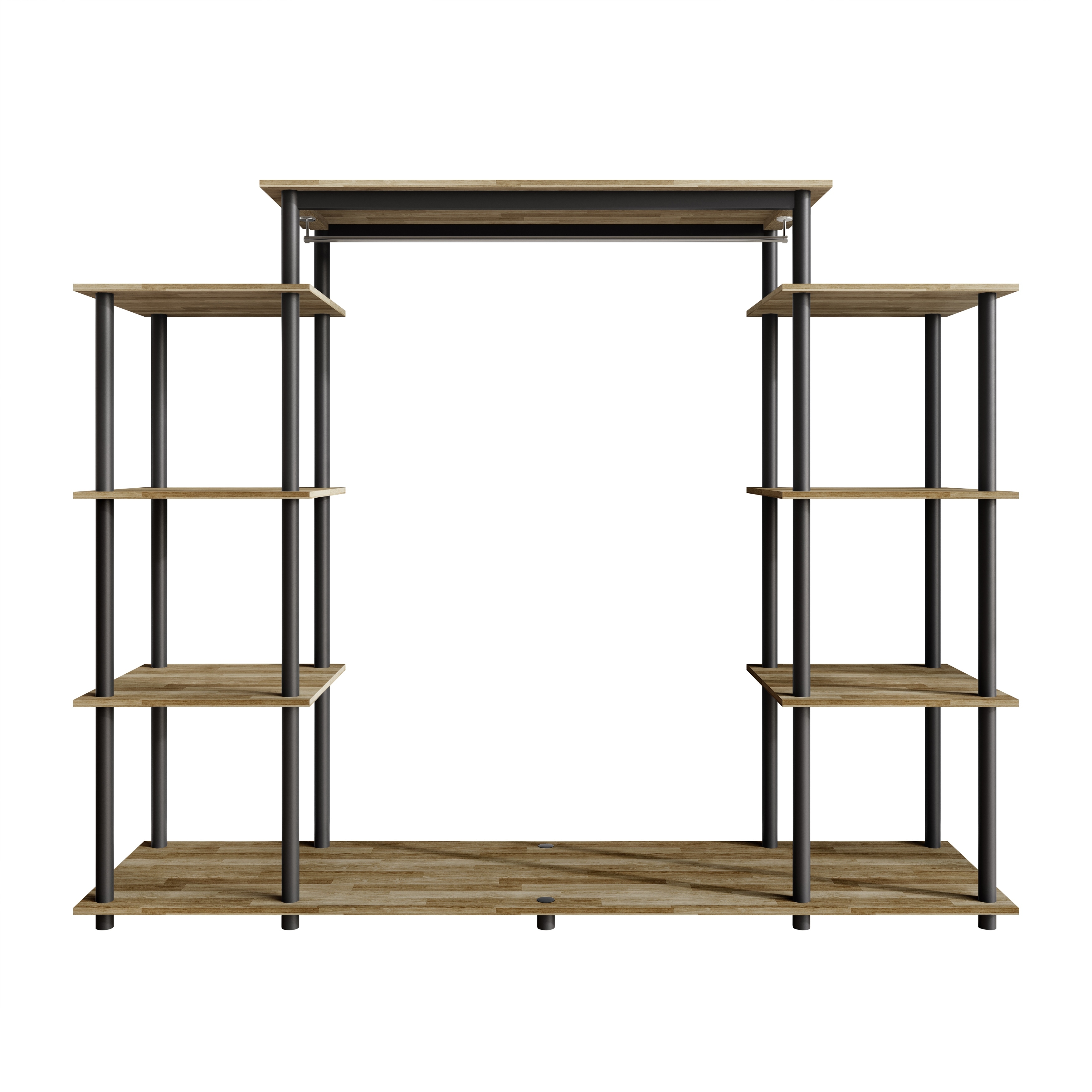 CraftPorch Modern Multipurpose Shelf with Cloth Hanging Bar