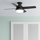 preview thumbnail 1 of 22, Hunter 44" Dempsey Flush Mount Ceiling Fan with LED Light, Handheld Remote - Modern, Contemporary, Transitional, Industrial Matte Black