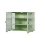 preview thumbnail 5 of 7, 27.56"Glass Doors Modern Two-door Wall Cabinet with Featuring Three-tier Storage for Entryway Living Room Bathroom
