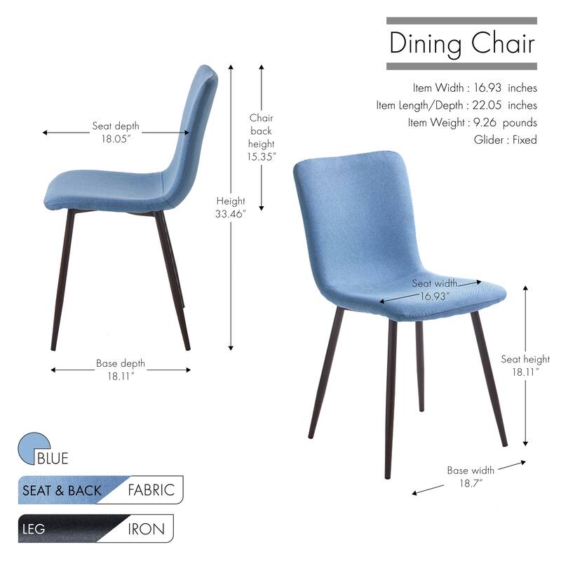 Porthos Home Lexi Fabric/ Iron Dining Chairs (Set of 4)