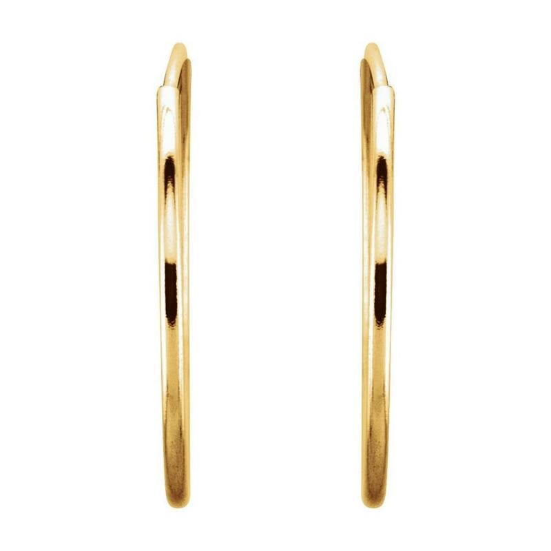 Curata 14k Yellow Gold 20mm Polished Endless Hoop Earrings