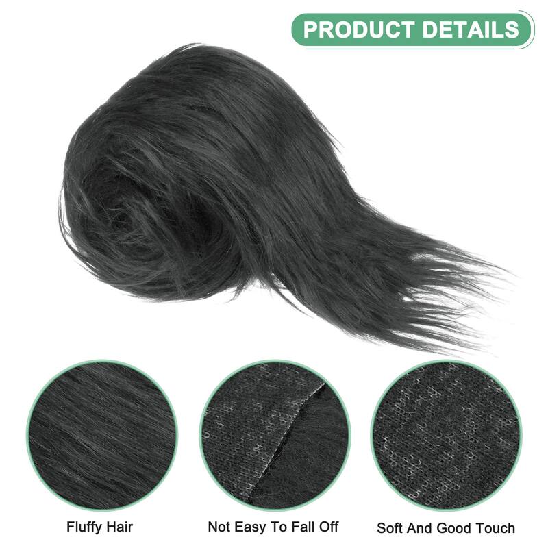 Faux Fur Fabric Precut Strips, for DIY Crafts Christmas - Black - 59x4 Inch