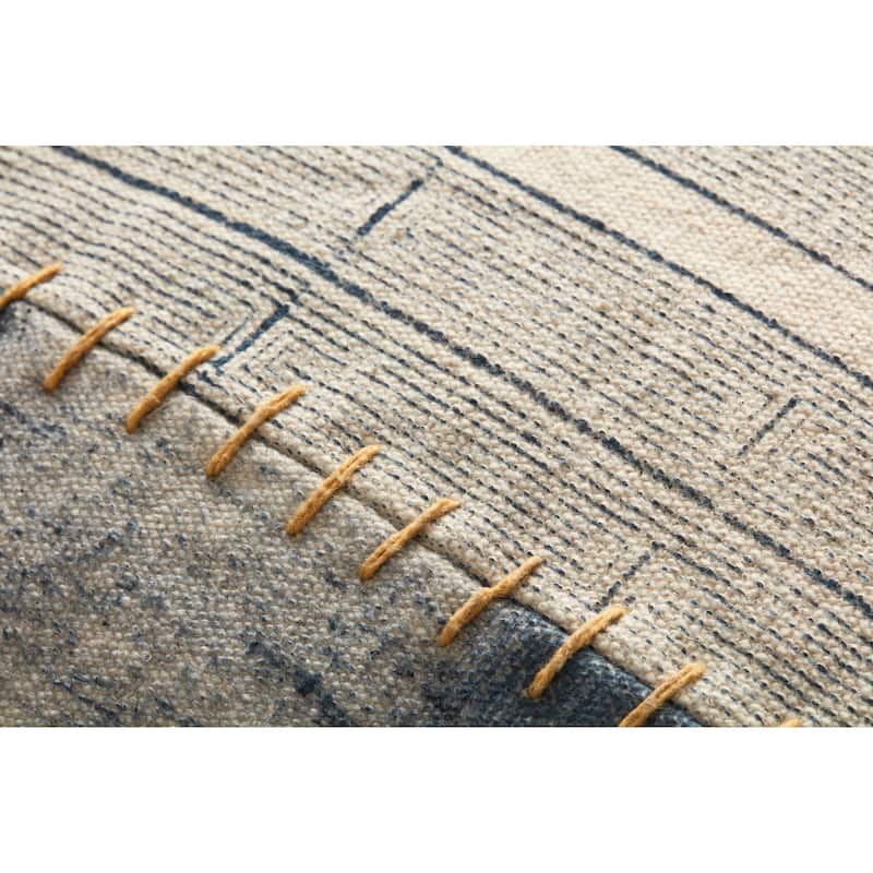 Alexander Home Denim Farmhouse Pouf