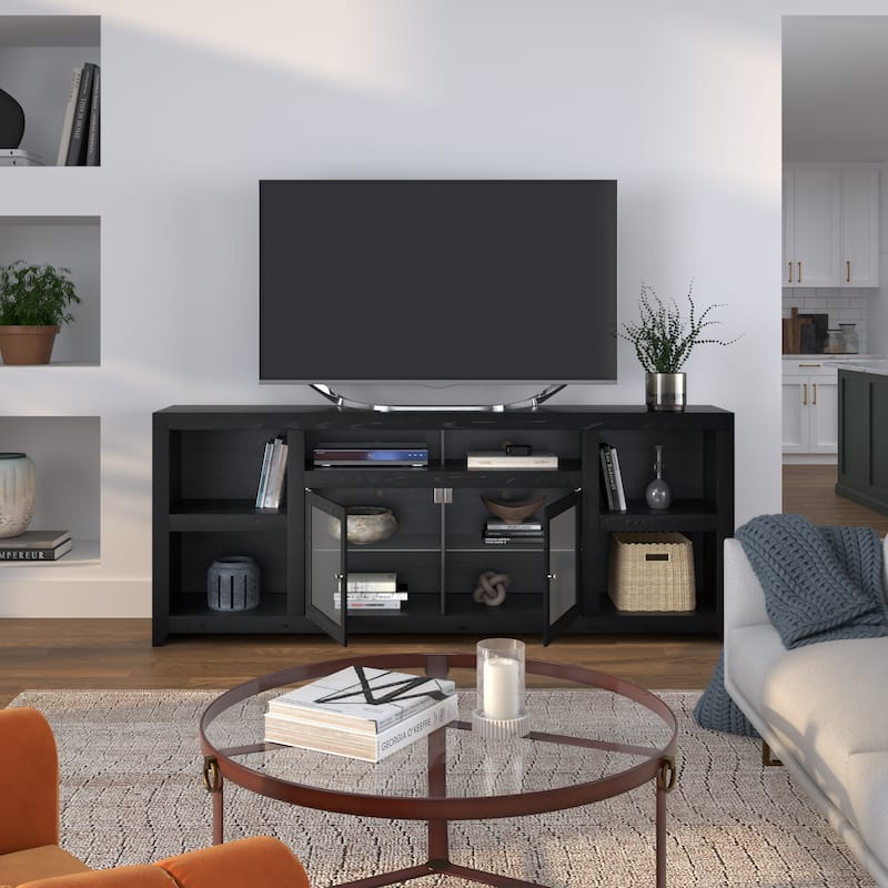 Bridgevine Home Skyline 75 inch TV Stand for TVs up to 90 inches, No Assembly Required - Mocha