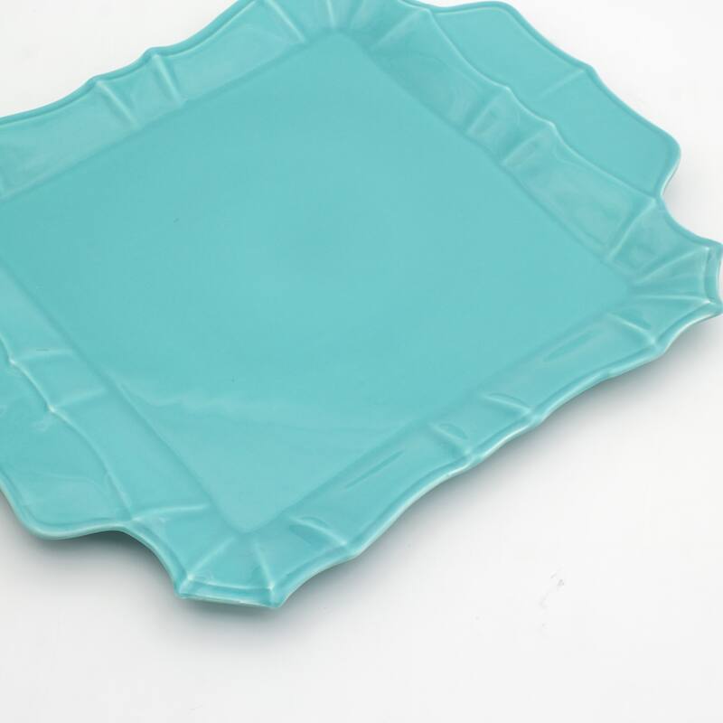 Euro Ceramica Chloe 16" Square Platter with Handles