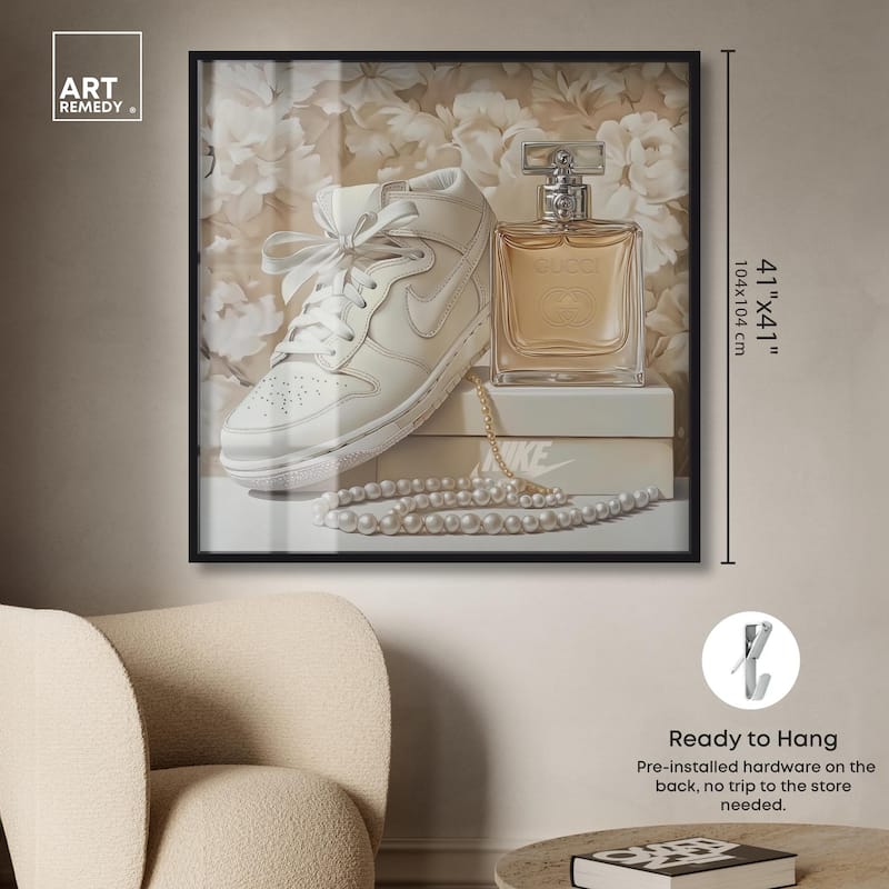 White Sneakers and Pearls Shadowbox by Art Remedy