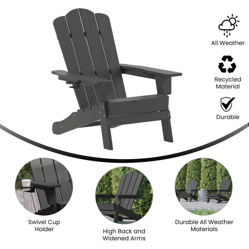 Flash Furniture FFOF79985 Jean 29" Wide Polyethylene Adirondack Chair