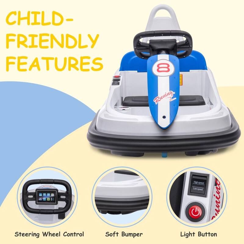 6V Kids Ride on Bumper Car Electric Ride On Toys for Toddlers 360 Degree Spin