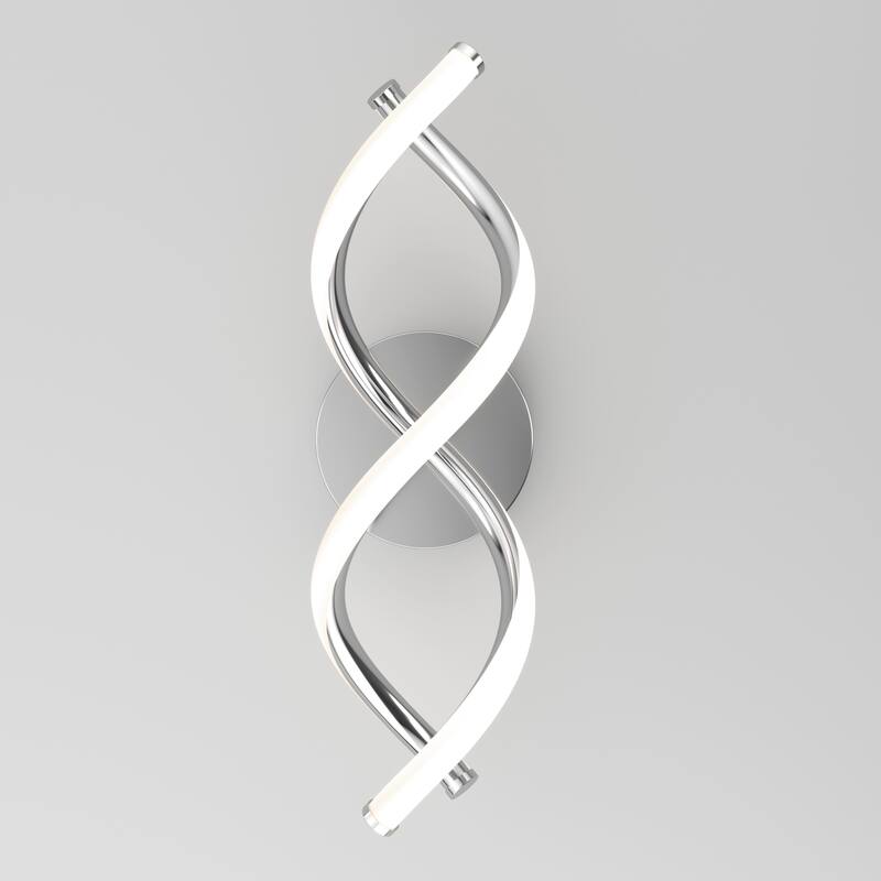 Artika DNA LED Integrted Wall Sconce Light Fixture, Chrome