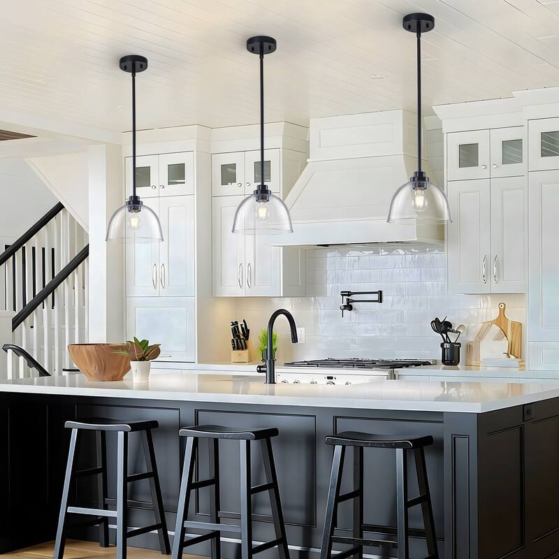 Starsky 1-Light Clear Glass Dome Pendant