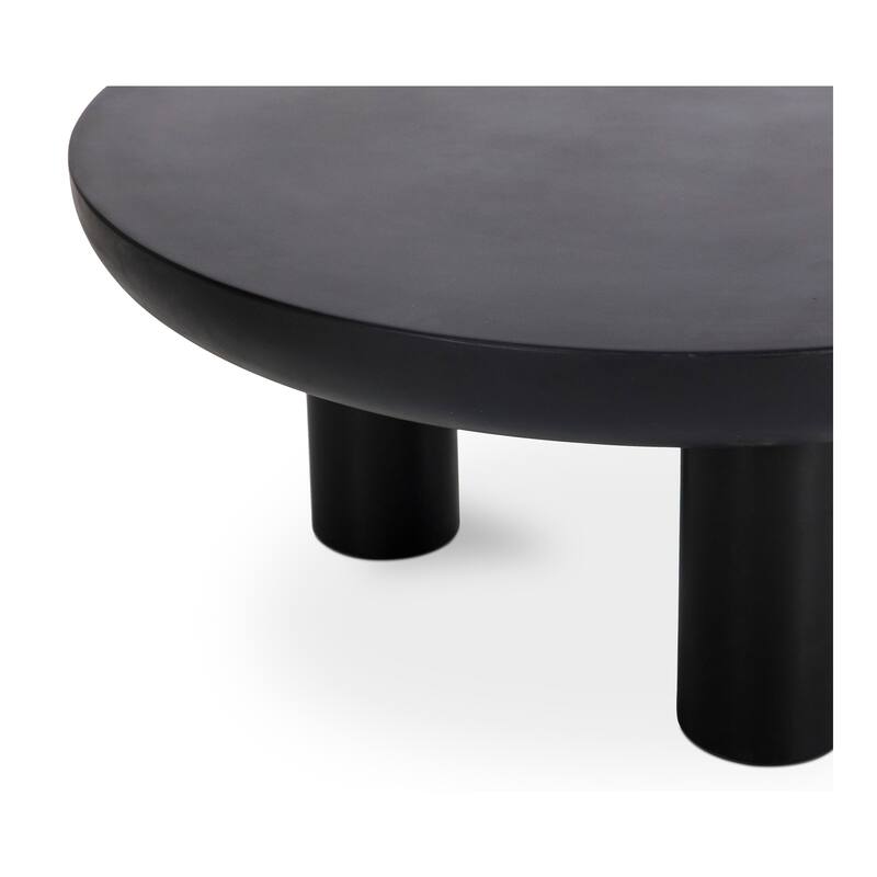 Aurelle Home Rotan Modern Concrete Round Coffee Table
